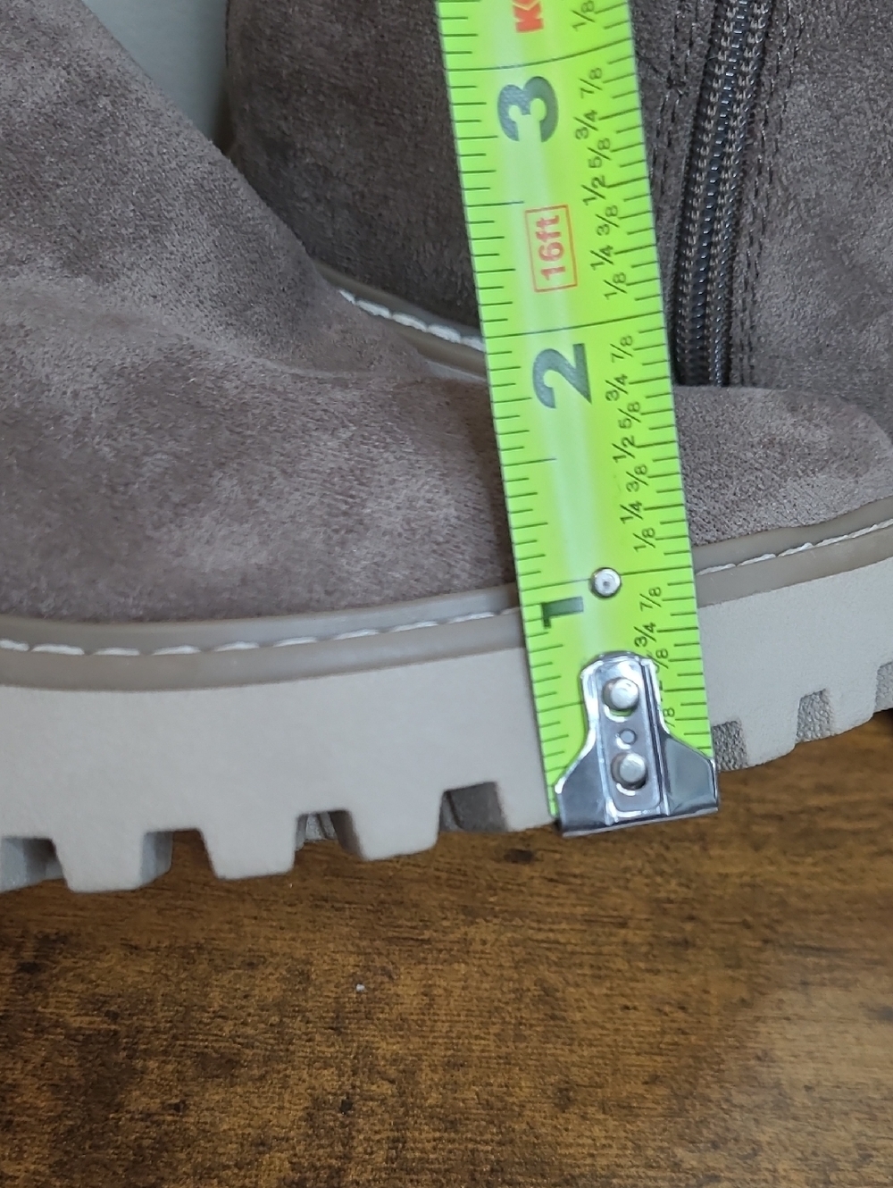DV by Dolce Vita RISKY Taupe Suede Knee-High Wedge Boots size 8.5 - Picture 9 of 10